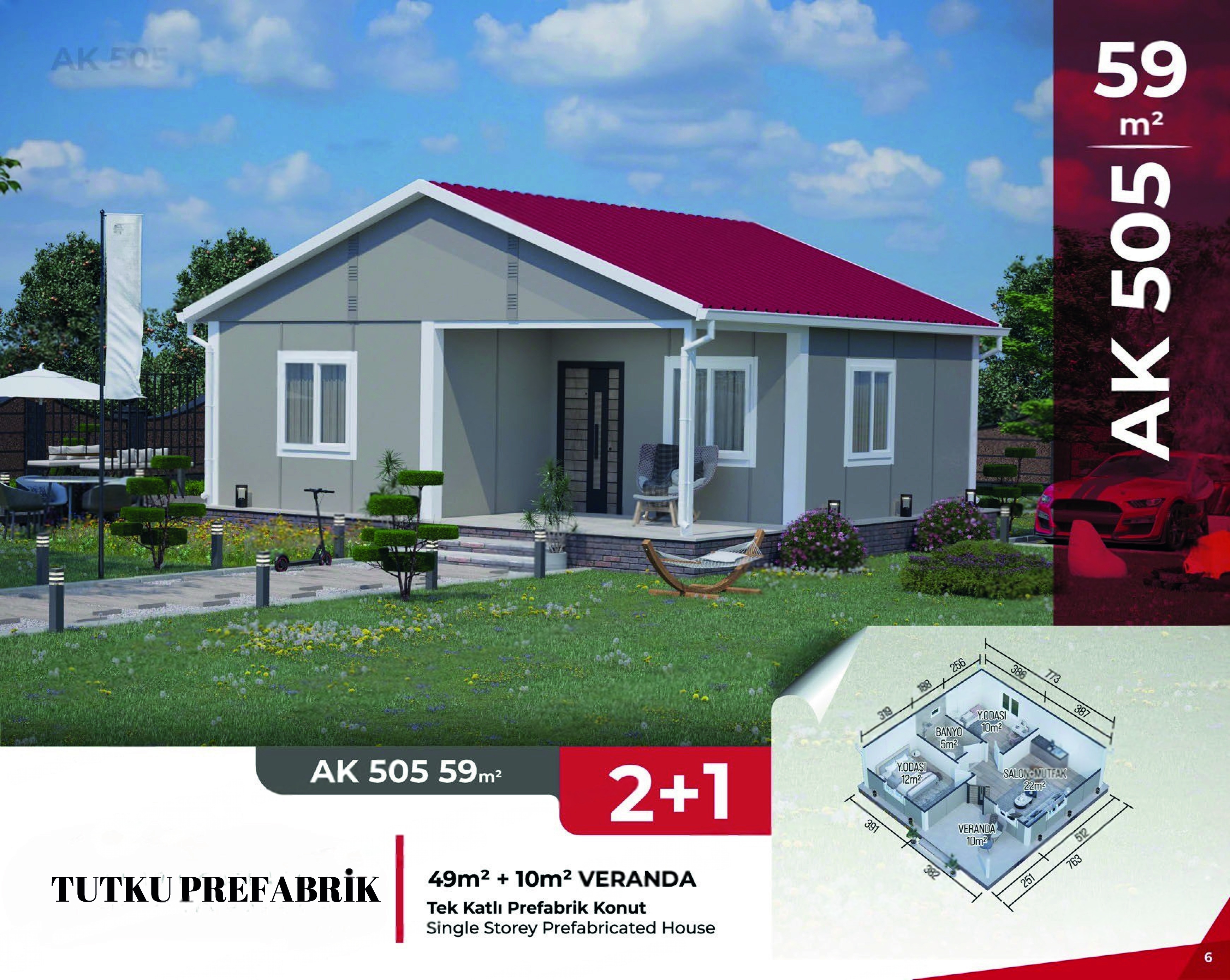AK 505 - 59m² Prefabrik Ev
