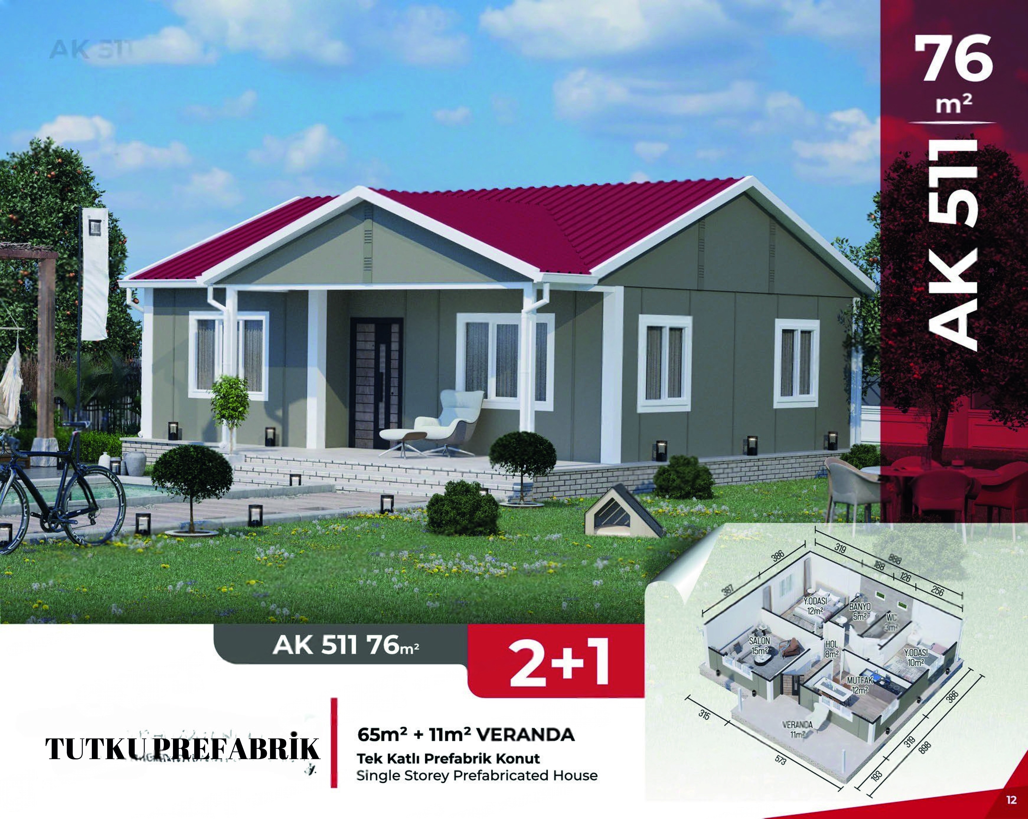 AK 511 - 76m² Prefabrik Ev
