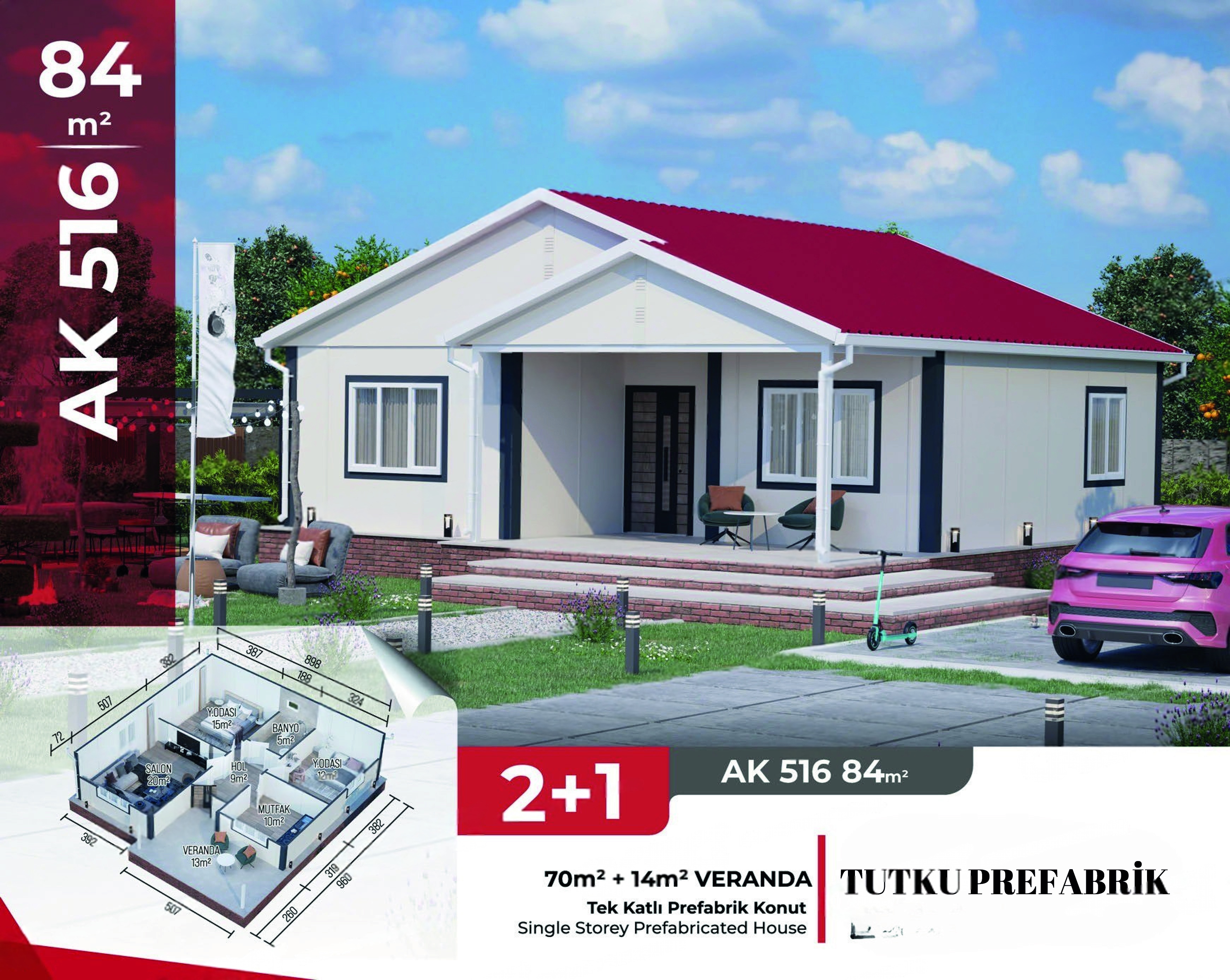 AK 516 - 84m² Prefabrik Ev