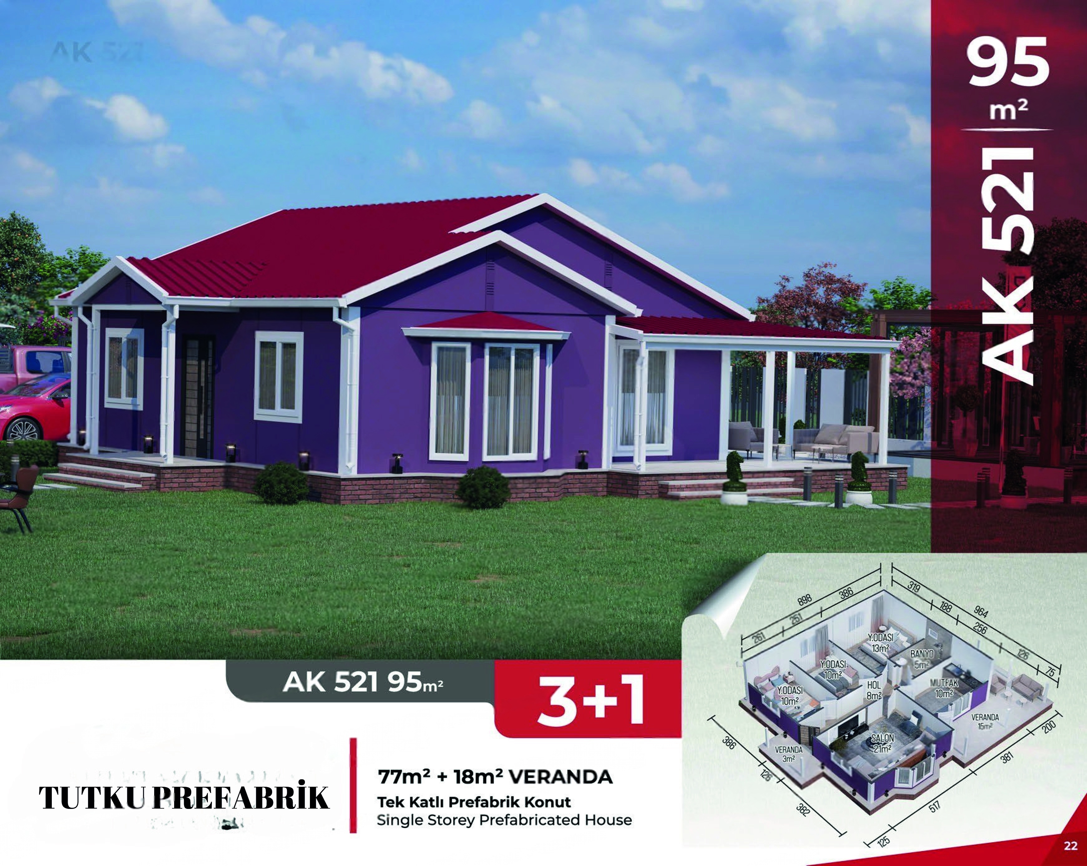 AK 521 - 95m² Prefabrik Ev